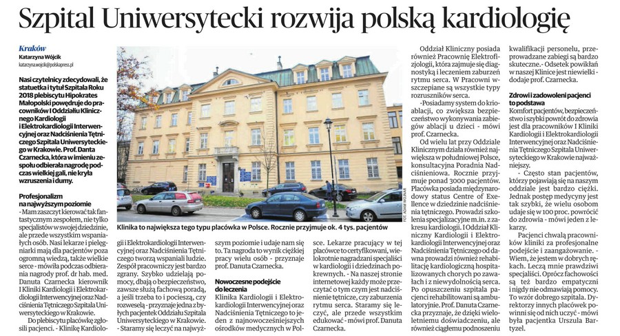 Szpital Uniwersytecki rozwija polską kardiologię